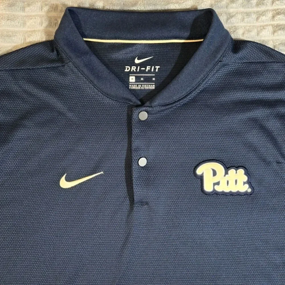 Mens Nike Pittsburgh Panthers Short Sleeve Blade Collar Polo Shirt Medium